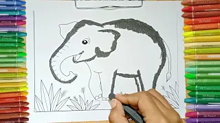 Elephant|| Mewarnai Gambar Gajah Menggunakan Crayon @duniapelangi9215  10 Juni 2023