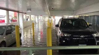 Parking garage floods in downtown Norfolk after storm