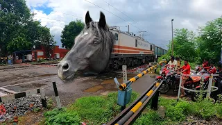 Dangerous Angry Mad Horse Headed 130k/h Shatabdi Express Furious Honking Skipped Throughout Railgate