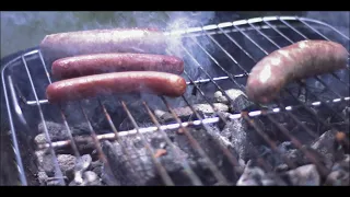 Food on the grill, slow-motion smoke (filmed with Wave, no audio)