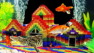 ASMR - Build Ocean Monument  For Crocodile, Fish With Magnetic Balls Magnet - WOW Magnet