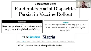 9/24/21: A New Frontier of Global Health:Equity in the Age of COVID-19