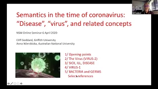Cliff Goddard and Anna Wierzbicka - Semantics In The Time Of Coronavirus