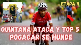 RESUMEN ETAPA 11 TOUR DE FRANCIA 2022/QUINTANA AL ATAQUE Y QUINTO EN LA GENERAL POGACAR SE HUNDE