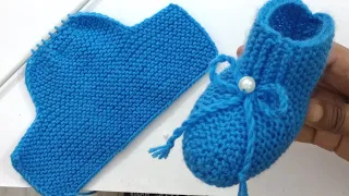 Easy Knitting Baby Booties , Shoes | Baby Socks Knitting | Woolen Socks