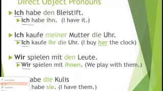 German Grammar: Word Order of Pronouns