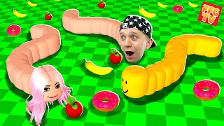 СТАЛ КОРОЛЕМ Среди ЧЕРВЯКОВ! ЧЕРВЯЧКИ WORM в ROBLOX!