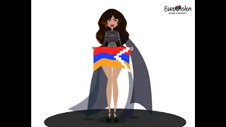 Iveta Mukuchyan Shows Artsakh Flag At Eurovision Song Contest - GIF ANIMATION Artsakh is Armenia