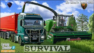 #Survival in No Man's Land Ep.99🔹Logging & Hauling Timber. Chopping Grass & Making Silage🔹#FS22🔹#4K