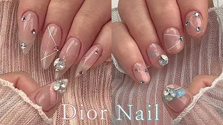 Sub Eng • 봄🌷스러운 디올네일 | 셀프네일 | 명품네일 | Dior nail | 셀프연장 | nail art | 리페어네일