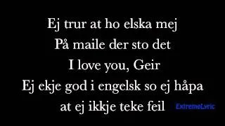 Love You, Geir - Vassendgutane - (LYRICS ON SCREEN)