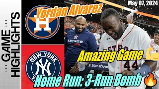 Astros vs Yankees [TODAY] Highlights | May 07, 2024 | Yordan Alvarez Home Run: 3-Run Bomb 🔥