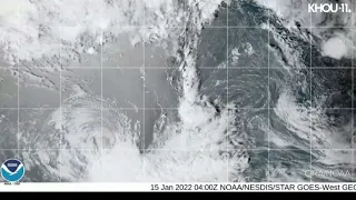 Satellite video shows underwater volcano erupting near Tonga