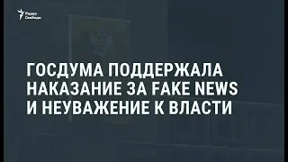 Госдума приняла законы о неуважении к власти и фейковых новостях / Новости