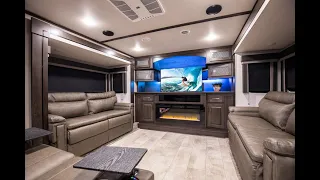 2021 Grand Design Momentum 376THS "The RV Hunter" Live RV Show Walkthrough (Front Living Toyhauler)