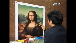 003 Copy Leonardo da Vinci Painting: Mona Lisa  第一次复制古典油画 达芬奇作品：蒙娜丽莎