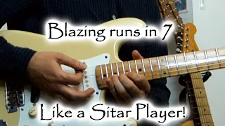 Blazing Fast Runs in Raag Rageshree, 7 beat Rupak cycle - Indian Classical Guitar - Sitar Concepts