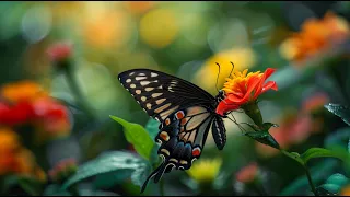 Video 4K - Butterflies & Flowers 🦋🌼 ~ Amazing Nature Scenery #12