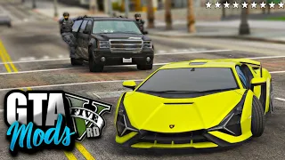 SUPER FUGA INSANA DA POLICIA DE LAMBORGHINI SIÁN ( ESTÃO DE HACK ) - GTA 5 MODS