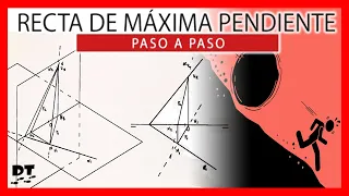 🚀 Recta de MÁXIMA PENDIENTE sistema diedrico  | aprender diedrico paso a paso 👍