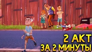 ПРИВЕТ СОСЕД как пройти 2 АКТ за 2 МИНУТЫ ПЕРЕПРЫГНУЛ ЗАБОР баг! - Hello Neighbor