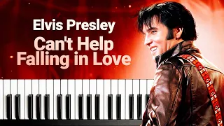 CAN'T HELP FALLING IN LOVE - Elvis Presley (Videoaula Solo) | Como tocar no teclado