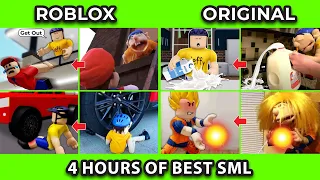 SML Movie vs SML ROBLOX: 4 HOURS OF BEST SML VIDEOS ! Side by Side ! SML MARATHON