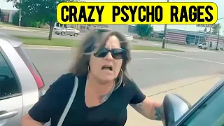 CRAZY LADY FREAKS OUT AND RAGES IN THE STREET