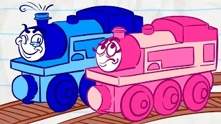 Pencilmate & Pencilmiss 🚂 TRAIN STATION IS OPEN 🚂 2021 compilation ☀ Cartoons