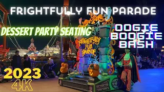 4K Disneyland Frightfully Fun Parade Dessert Party Seating at Oogie Boogie Bash Halloween 10/24/23