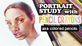 Real-time(ish) COLORED PENCIL Portrait Process🖍|Study w me!