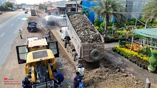 Wonderful Top Layer​ On Road Trimming Rocks Soil Building Foundation With Technical Skill DozerTruck