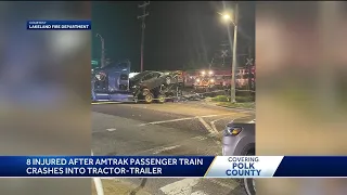 8 injured after Amtrak train crashes into tractor-trailer in Polk County