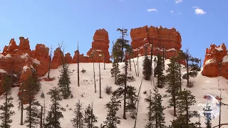 Bryce Canyon in Winter - Bottom view at Navajo Loop Trail - 4K HDR