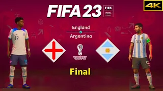 FIFA 23 - ENGLAND vs. ARGENTINA - FIFA World Cup Final - Saka vs. Messi - PS5™ [4K]
