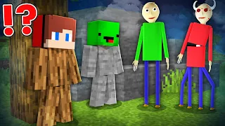 How JJ and Mikey Hide and Escape From Scary BALDI in Minecraft Challenge - Maizen JJ and Mikey