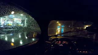 3 Hours of Driving in Heavy Rain at Night for Sleeping | Ambiente and Rain Sounds