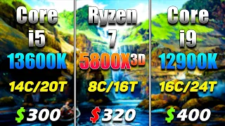 Core i5 13600K vs Ryzen 7 5800X3D vs Core i9 12900K | PC Gameplay Tested