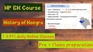 Himachal GK || History of Kangra district || HAS ,Allied ,NT ,Clerk .