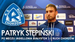 Patryk Stępiński po meczu Jagiellonia Białystok 1-1 Ruch Chorzów (24.02.2024)