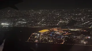 Landing at night Tokyo Haneda Airport