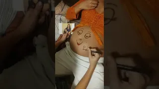 Paulinha grávida da Larinha desenho na barriga