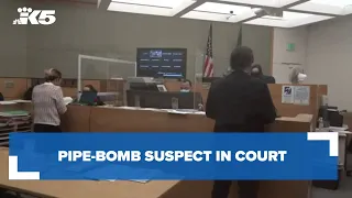 Pipe bomb suspect in court