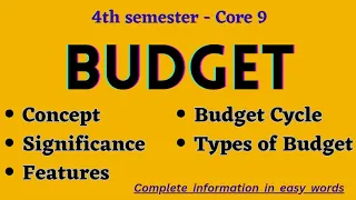 Budget - Concept, Significance, Budget cycle & Types of Budget