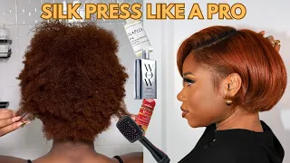 How To: Silk Press Like A Pro On Natural Hair Without Frizzing (Wash Day) | Chev B.