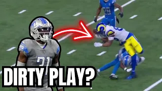DIRTY PLAY?: Los Angeles Rams TE Tyler Higbee TEARS ACL on THIS HIT from Detroit Lions Kerby Joseph