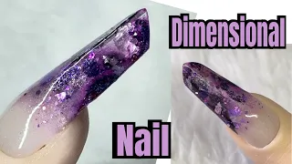 Dimensional Nail Using Glitter And Foil - Edge Acrylic Nail