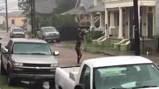 Hurricane Nate heads for New Orleans, and young student keeps baton twirling