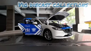 281_Vio diecast_Scale 1:18 Diecast Car Model Mazda Atenza / 6 Indonesian Patrol Police Car (2023)