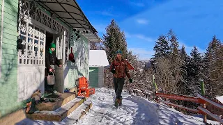 How live in the mountain villages of the Carpathians. Life and everyday affairs of the family